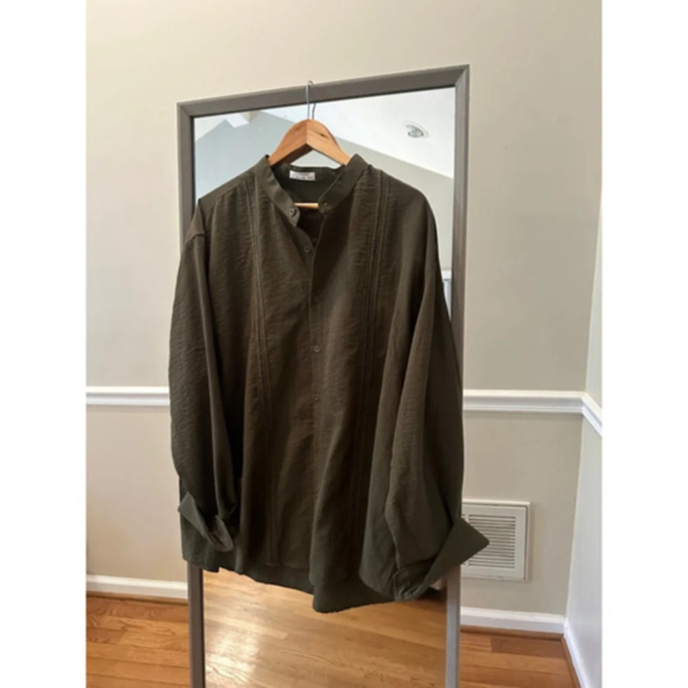 COOFANDY Men's Shirt Green 4XL